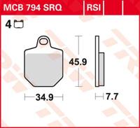 TRW Remblokken, en remschoenen voor de moto, MCB794RSI Sinter competitie offroad