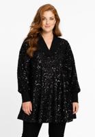 Yoek Tunic wide bottom PAILLET | Zwart | Maat 58/60
