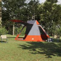 Camping Tent met dak Grijs en Oranje 482 x 360 x 227 cm taft