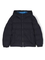 Moncler Enfant zip-up hooded padded jacket - Bleu