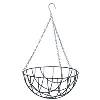 Hangende plantenbak metaaldraad donkergroen met ketting H16 x D30 cm - hanging basket   -