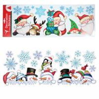 Raamstickers kerstman/sneeuwpop 59,5 cm | 48 stuks