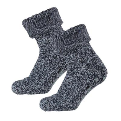 Apollo Anti-slip huissokken/slofsokken - wol - jongens - navy blauw - maat 35-38