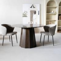 Eettafel Senna Marmer Bruin 120cm - Giga Meubel