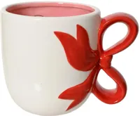 Decoris mok dolomiet strik 10x11.5cm rood, wit Decoris mok dolomiet strik 10x11.5cm rood, wit
