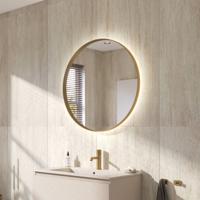 Ben Mimas ronde spiegel met LED verlichting en anti-condens Ø80cm mat goud