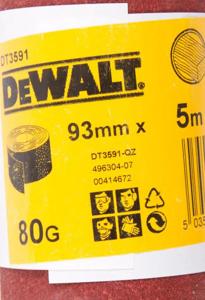 DeWALT DT3591 P80 Schuurpapier, rol 5m x93mm.