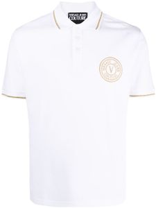 Versace Jeans Couture polo en coton à logo brodé - Blanc