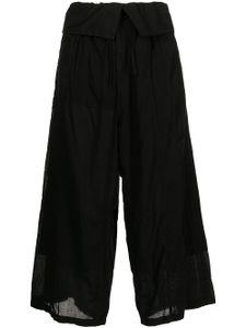 Y's pantalon court à taille froncée - Noir