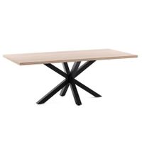 Kave Home - Argo tafel 200 cm natuurlijke melamine zwarte benen