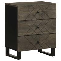 Nachtkastje 50x33x62 cm massief mangohout zwart