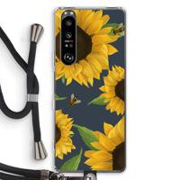 Sunflower and bees: Sony Xperia 1 III Transparant Hoesje met koord
