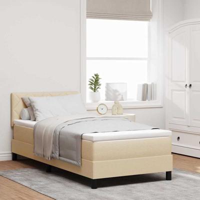 Boxspringbed met matras met matras Crème 90 x 190 cm Stof