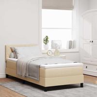 Boxspringbed met matras met matras Crème 90 x 190 cm Stof