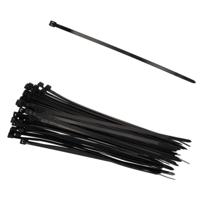 Gerimport tie-wraps/kabelbinders - 150x stuks - zwart - kunststof - 15 cm