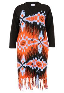 Yoek Cardigan met franjes JACQUARD | Multi | Maat 38/40