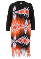 Yoek Cardigan met franjes JACQUARD | Multi | Maat 54/56