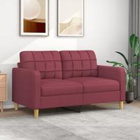 Tweezitsbank 140 cm stof wijnrood