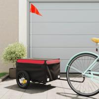 Fietstrailer 30 kg ijzer zwart en rood