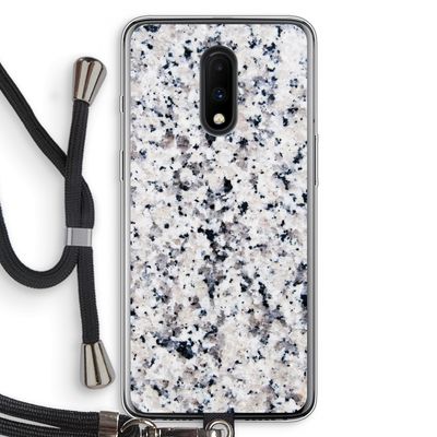 Gespikkelde marmer: OnePlus 7 Transparant Hoesje met koord