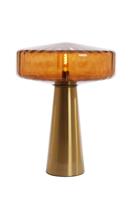 Light & Living TafellampPleat goud met bruin Ø 40cm - 1882264