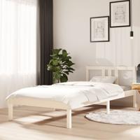 Bedframe massief hout wit 90x200 cm - thumbnail