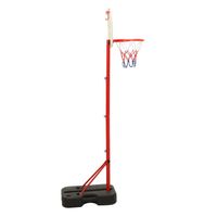 The Living Store Basketbalset Junior - Hoogte verstelbaar - Inclusief ring - net - bal en pomp - Rood/wit/blauw/zwart