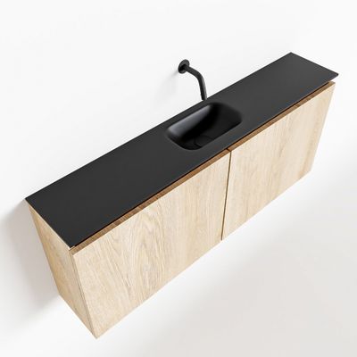 Toiletmeubel Mondiaz Ture | 120 cm | Meubelkleur Washed oak | Eden wastafel Urban Midden | Zonder kraangat
