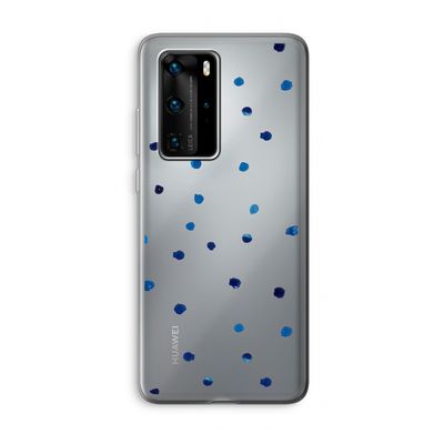 Blauwe stippen: Huawei P40 Pro Transparant Hoesje