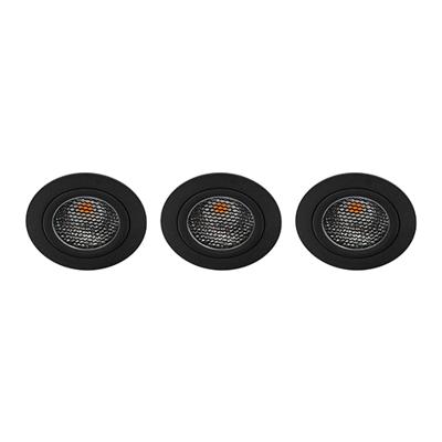 Set 3x Bella Ondiepe LED spot kantelbaar 5Watt rond ZWART dimbaar