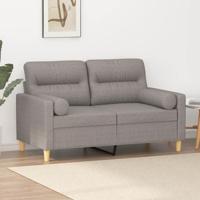 Tweezitsbank met sierkussens 120 cm stof taupe