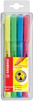 STABILO flash markeerstift, etui van 4 stuks in geassorteerde kleuren