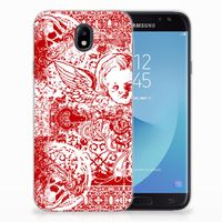 Silicone Back Case Samsung Galaxy J7 2017 | J7 Pro Angel Skull Rood - thumbnail