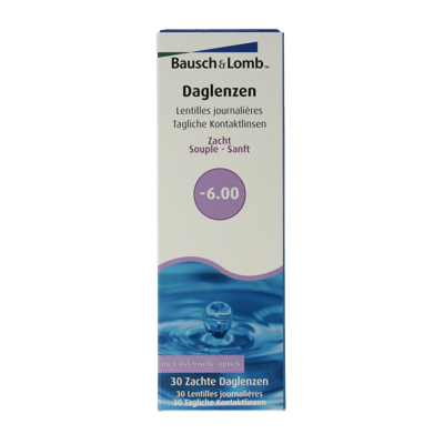 Bausch & Lomb Daglenzen -6.00 30 Stuks Bausch & Lomb Daglenzen -6.00 30 Stuks