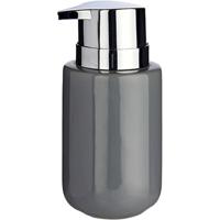 Berilo zeeppompje/dispenser - keramiek - grijs zilver - 350 ml - toilet/badkamer/keuken