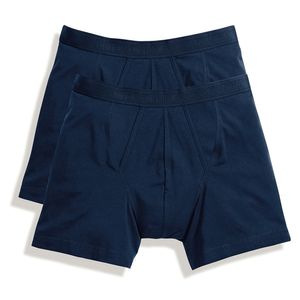 Fruit of the Loom classic boxer heren ondergoed katoen donker blauw 4-pack Maat 2XL