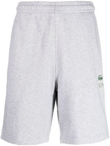 Lacoste short de sport en coton à logo imprimé - Gris