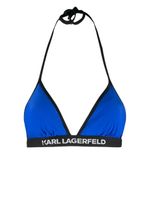 Karl Lagerfeld haut de bikini à bande logo - Bleu