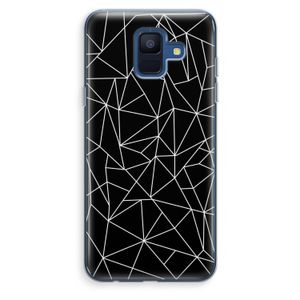 Geometrische lijnen wit: Samsung Galaxy A6 (2018) Transparant Hoesje