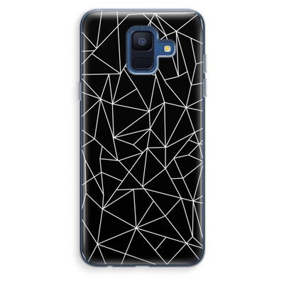 Geometrische lijnen wit: Samsung Galaxy A6 (2018) Transparant Hoesje