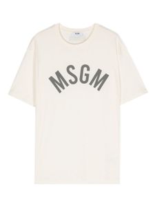 MSGM Kids t-shirt à logo imprimé - Tons neutres