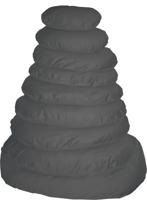 Ligkussen met rits antraciet 38 cm - Gebr de boon
