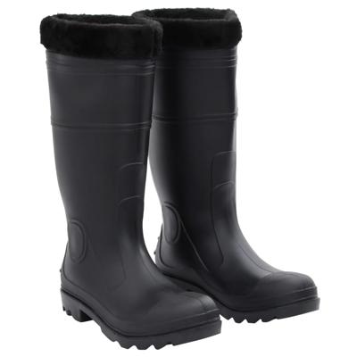 VidaXL Regenlaarzen met verwijderbare sokken maat 41 pvc zwart