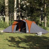 VidaXL Koepeltent 6-persoons waterdicht grijs en oranje