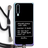 Mijn Motto's: Huawei P30 Transparant Hoesje met koord