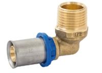 Kirchhoff Messing overgangshoek 90°, blank, 26 mm x 3/4"ET, persfitting voor meerlagenbuis - 988715455 Kirchhoff Messing overgangshoek 90°, blank, 26 mm x 3/4"ET, persfitting voor meerlagenbuis - 988715455