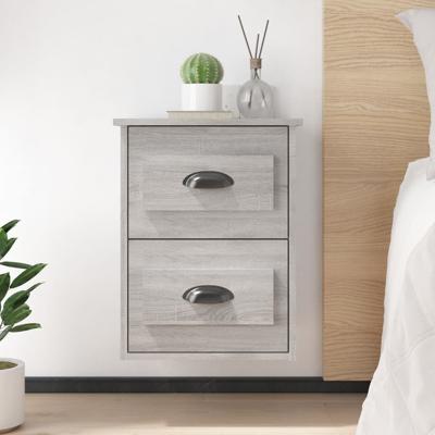 Nachtkastjes 2 st wandgemonteerd 41,5x36x53 cm grijs sonoma