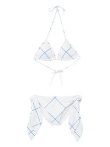 Burberry bas de bikini à carreaux - Blanc