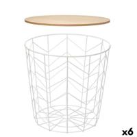 Bijzettafel Gift Decor Wit Bruin 44,5 x 53,5 x 44,5 cm (6 Stuks)