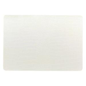 Unique Living placemats Croco lederlook - 1x - 43 x 30 cm - ivoor wit - pvc - tafel onderleggers